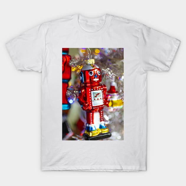 Small Red Toy Robot Christmas Ornament T-Shirt by photogarry